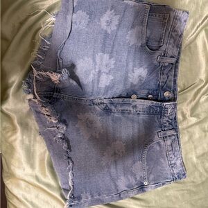 Distressed Denim Shorts